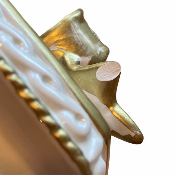 Fitz and Floyd China 1996 Handpainted Snowflakes Fruit Covered Dish - Picture 4 of 10